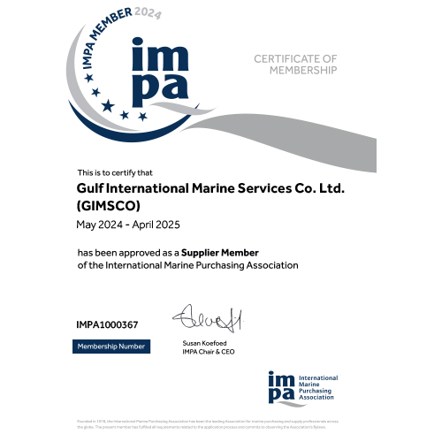 Membership certificate of International Marine Purchasing Association